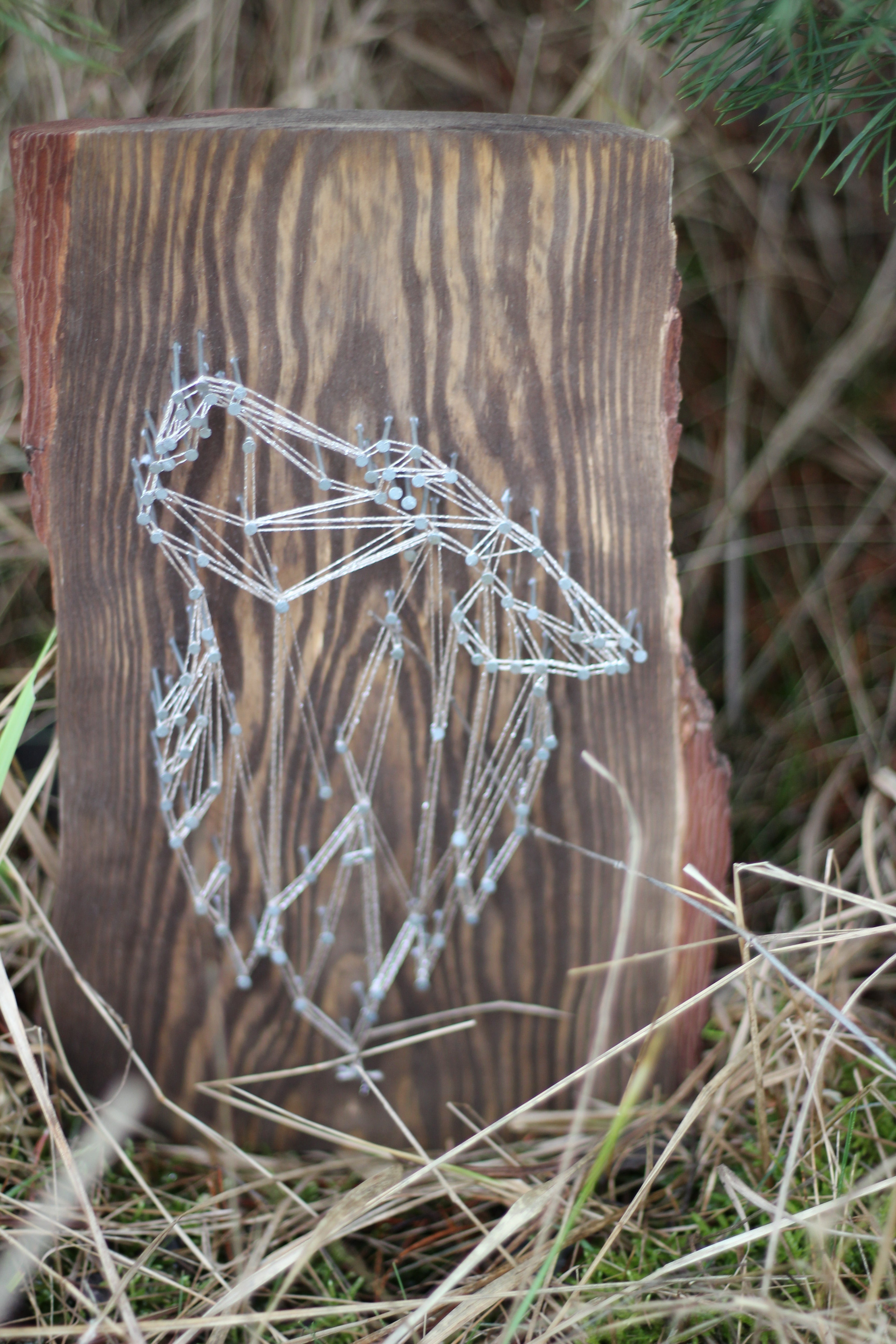 Obraz String Art - Wilk i jeleń